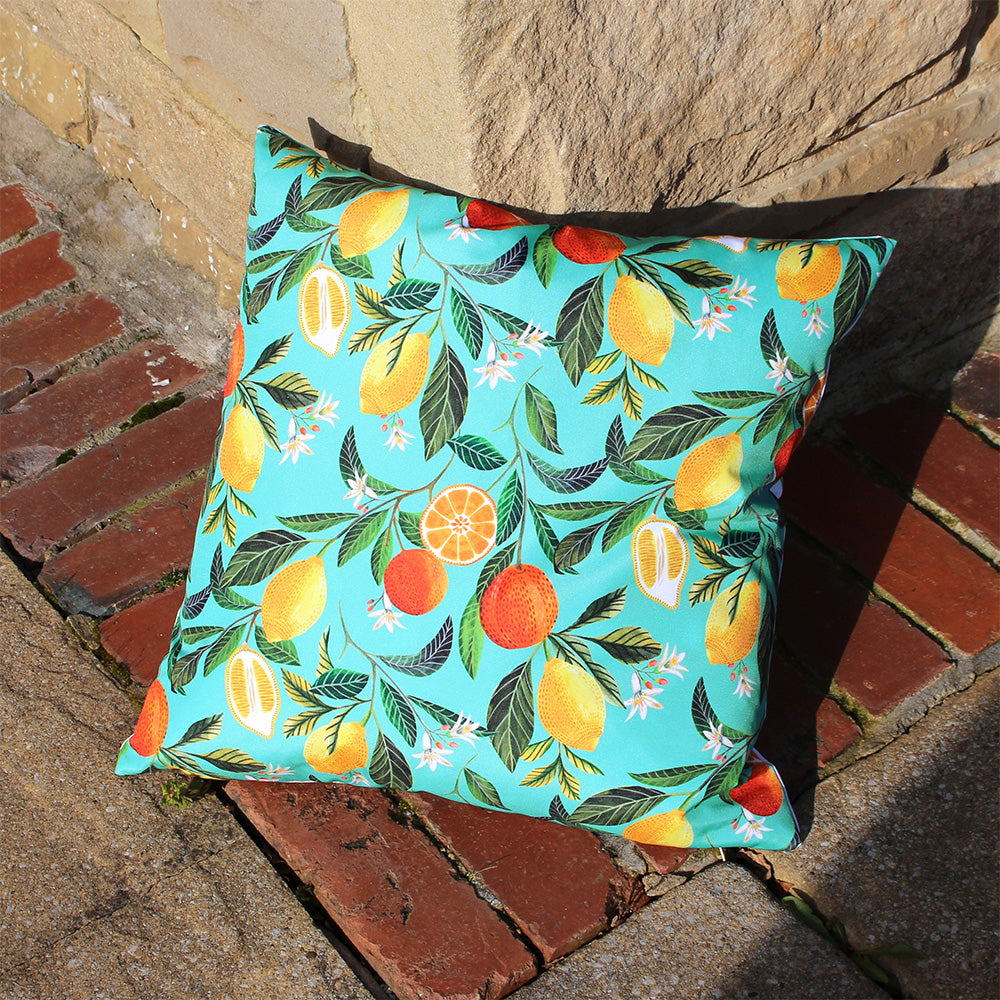 Photos - Pillow Orange Blossom Outdoor Cushion Teal, Teal / 43 x 43cm / Cover Only OBLOSSO