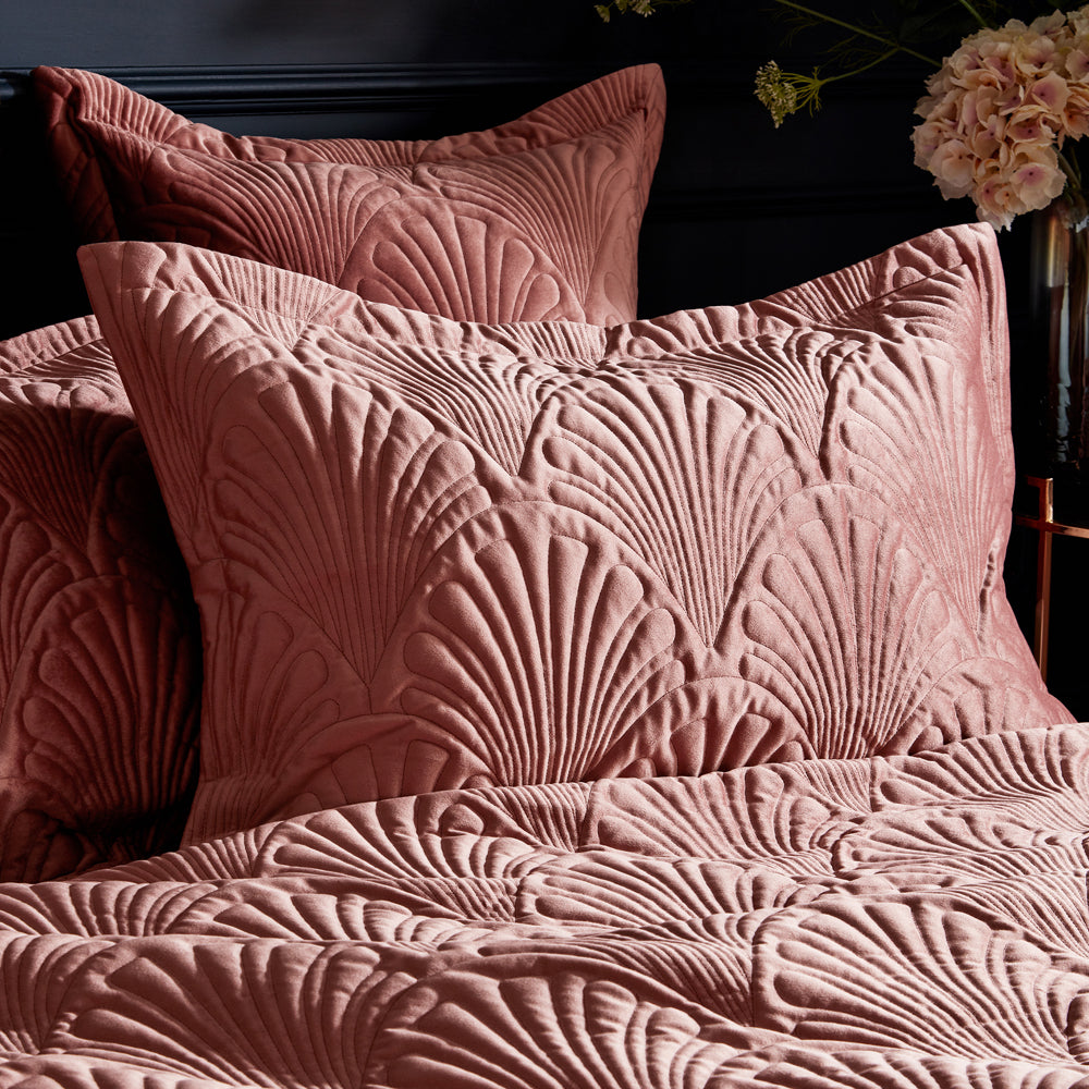 Photos - Pillowcase Oxford Palmeria Quilted Velvet  Blush PALMERI/D06/BLS 