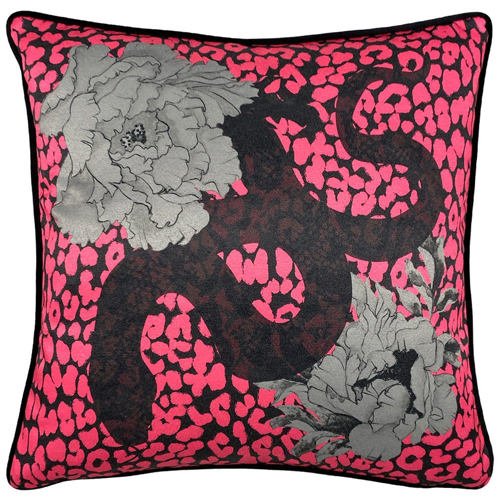 Photos - Pillow Serpentine Animal Print Cushion Pink/Charcoal, Pink/Charcoal / 43 x 43cm /