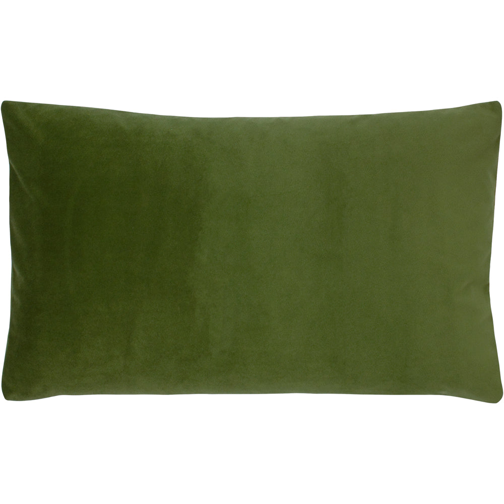 Photos - Pillow Sunningdale Velvet Rectangular Cushion Olive, Olive / 30 x 50cm / Polyeste