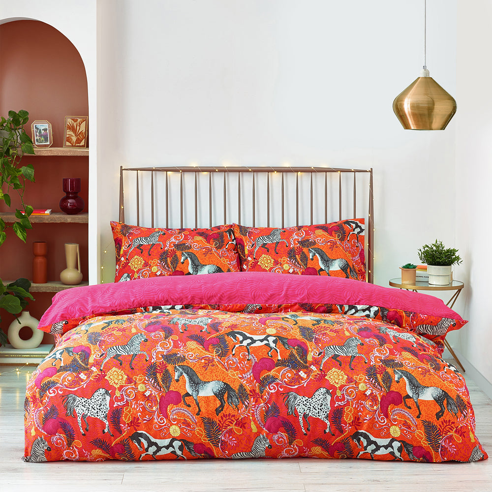 Photos - Bedspread / Coverlet Vivid Andalucian Duvet Cover Set Orange, Orange / Single VIVIDAN/D01/ORG 