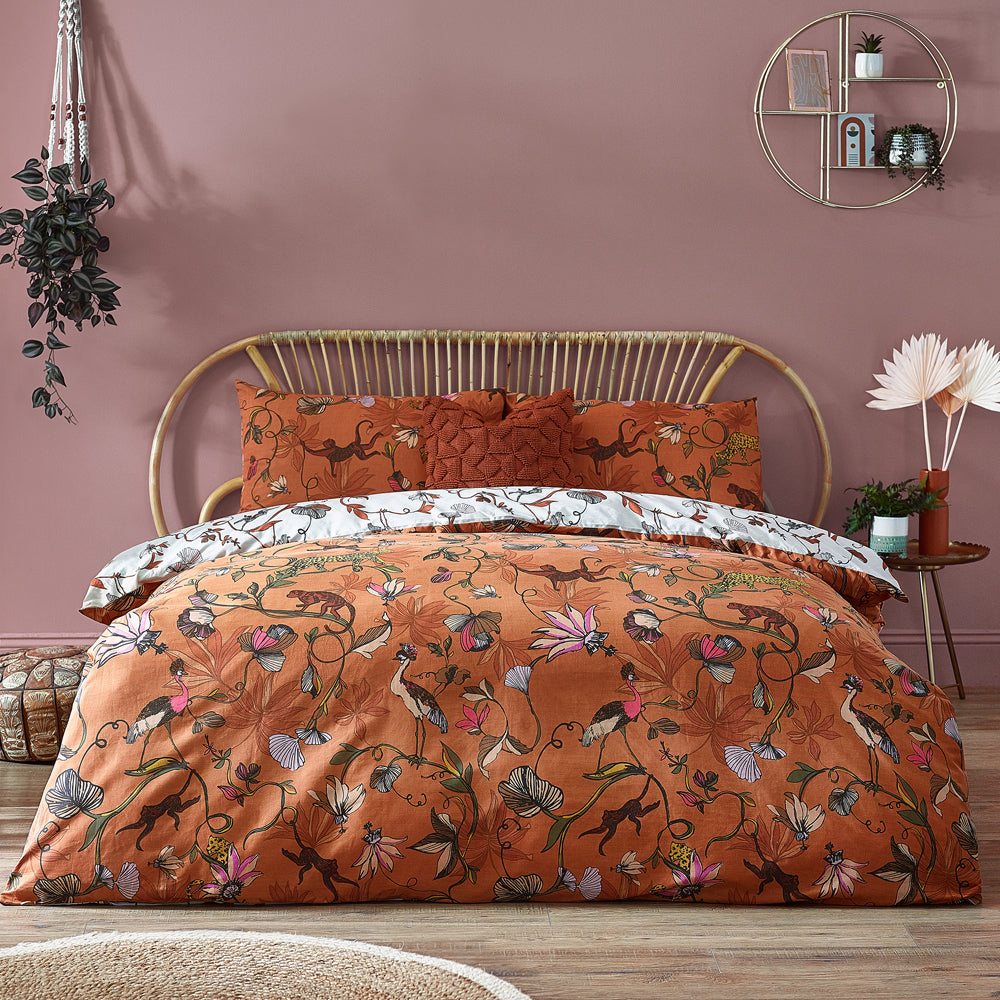 Photos - Bedspread / Coverlet Wildlings Tropical Duvet Cover Set Warm Sienna, Warm Sienna / Single WILDL