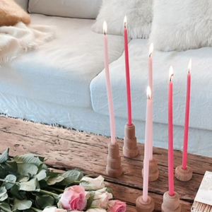 Coffret allumettes & bougies fines "La vie en rose"