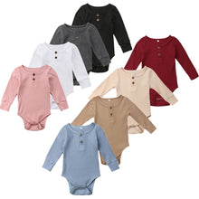 Load image into Gallery viewer, 8Color ! 0-24 M Baby Basic Pure Color Outfit with Long Sleeves
