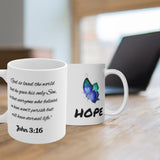 butterfly and Bible quote Mugs
