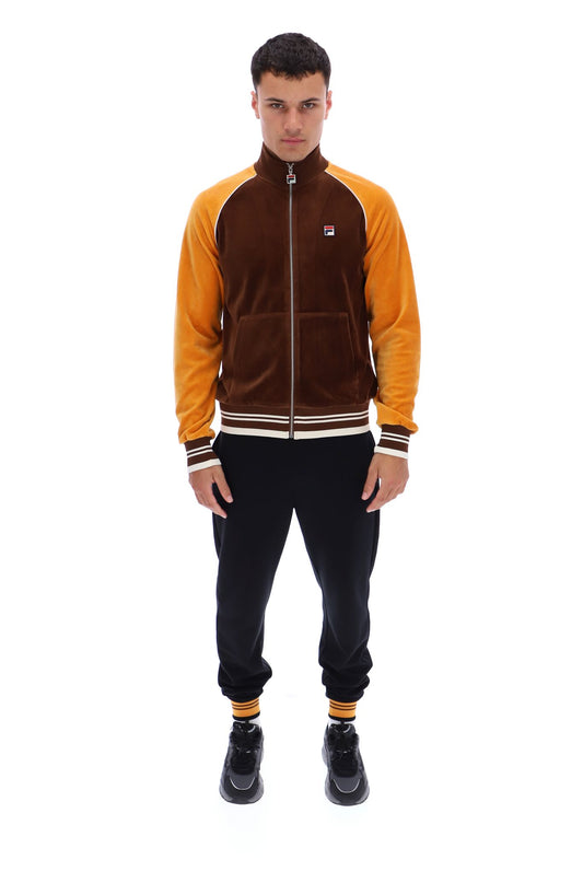 Fila Vintage Men's Marc Velour Track Top With Gold Trim Dark Forest Gr –  Quadrophenia Alley