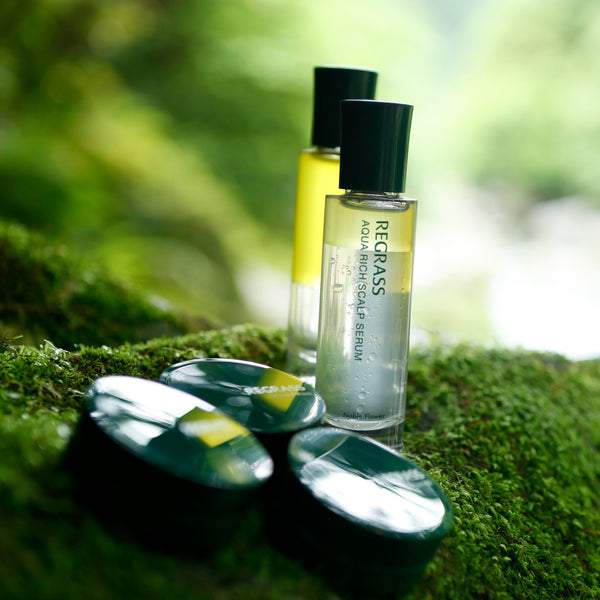 REGRASS-scented-herbal-balm-and-hair-care-products-in-the-forest