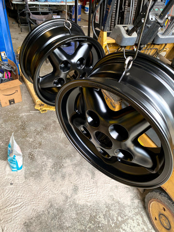 Land Rover Wheels Powder Coated in Satin Black