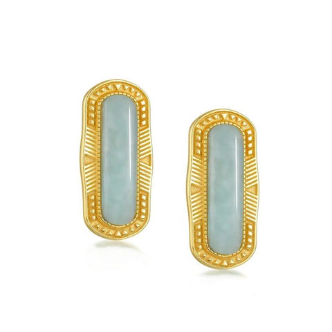 Amazonite gold plated earrings. 