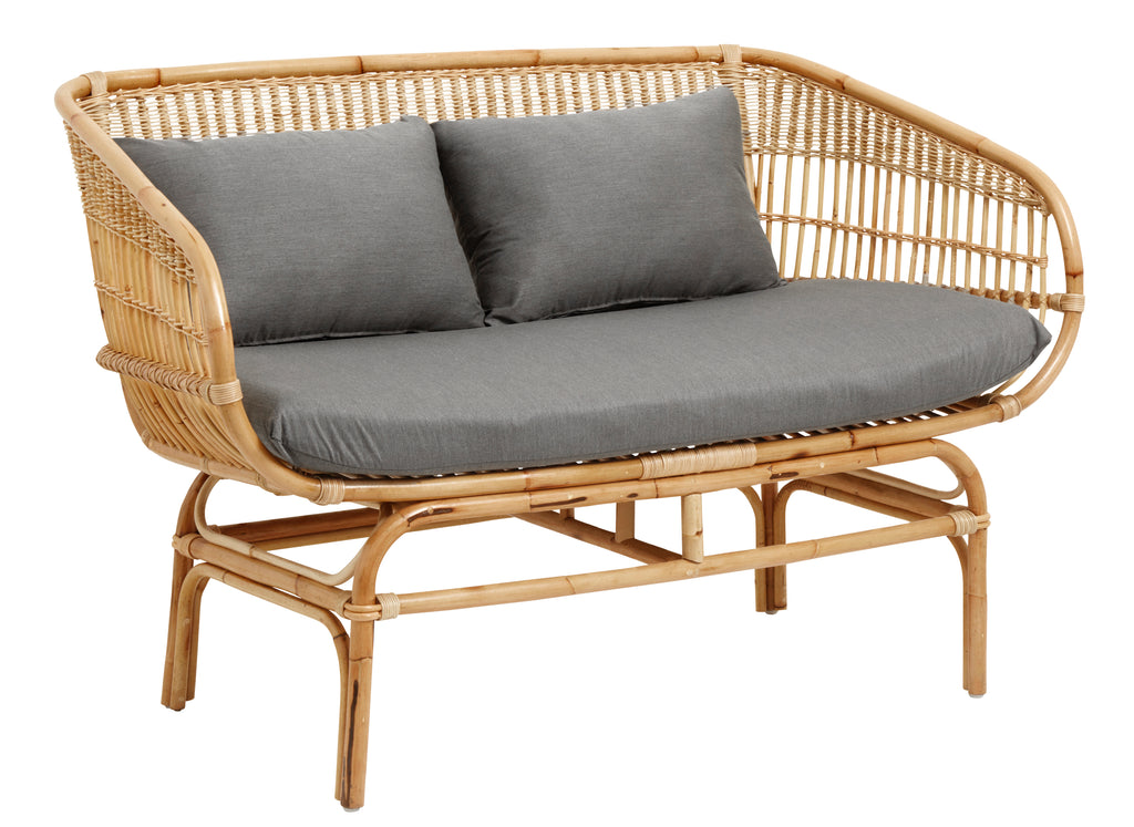 BALI rattan sofa with grey seating, natural – Valhalla Living Veebipood