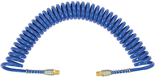 Jet 408128 - 3/8 x 25' Recoil Air Hose with Swivel Male Fittings and Protective Spring