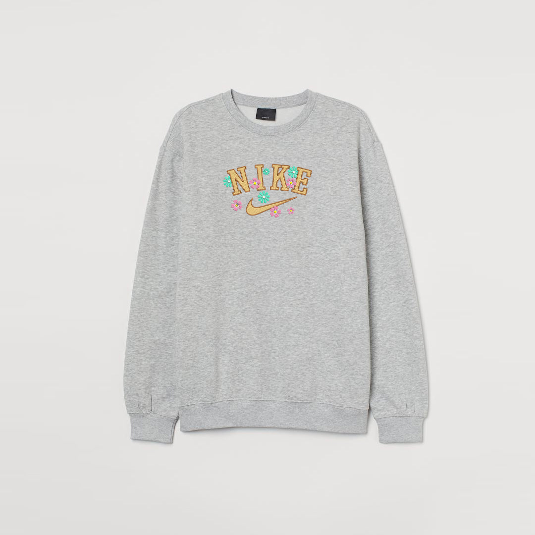 nike embroidered sweatshirt flowers