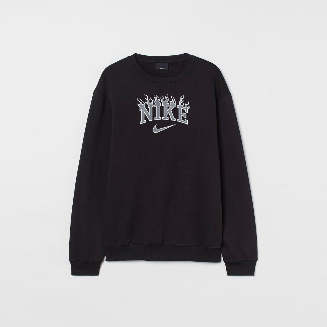 nike crewneck flames