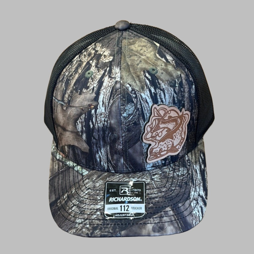 Camo Fish Leather Patch Richardson Hat