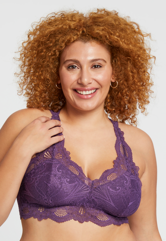 Fleur't Lace T-Back Bralette-Sapphire – Indulge Boutique