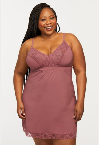 Montelle Microfiber and Lace Chemise-Jade – Indulge Boutique