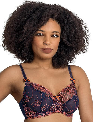 Fit Fully Yours Nicole See-Thru Underwire Lace Bra, Ivory Blue