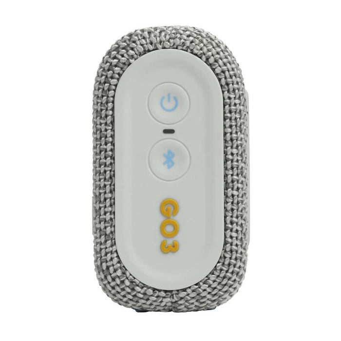 JBL Go 3 Eco | Mini Haut-parleur - Ultra-portable - Bluetooth - IP67 - Blanc-SONXPLUS Val-des-sources