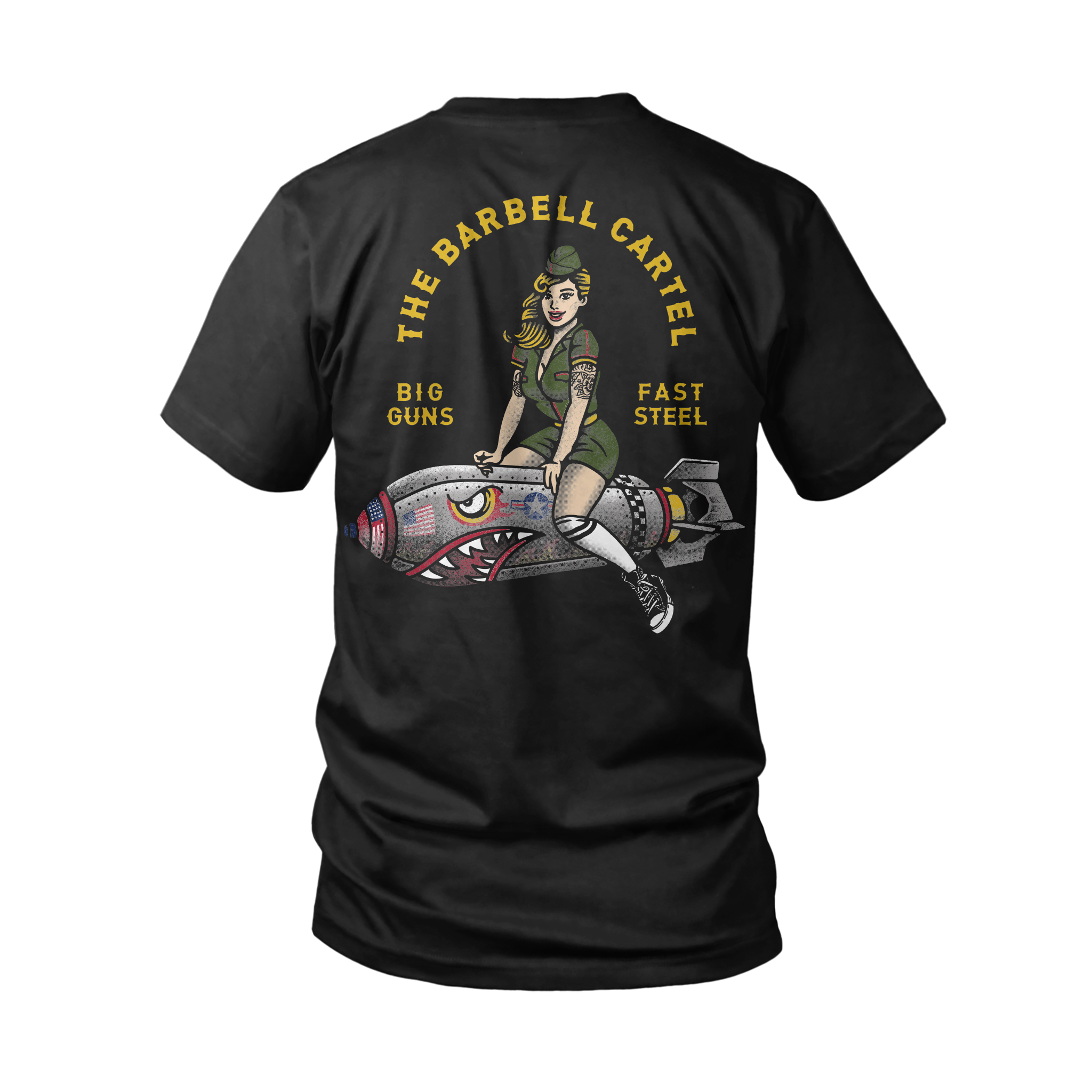 Bomber Girl T-Shirt - Black - The Barbell Cartel product image