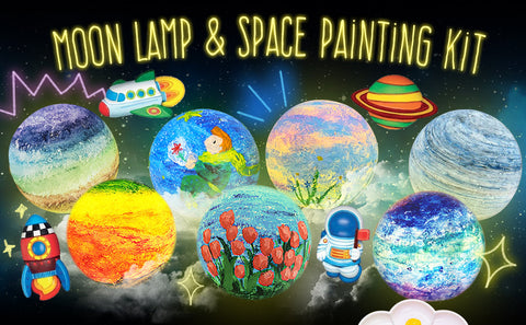 Paint Your Own Moon Lamp Kit, Halloween Gifts DIY Space Moon Night