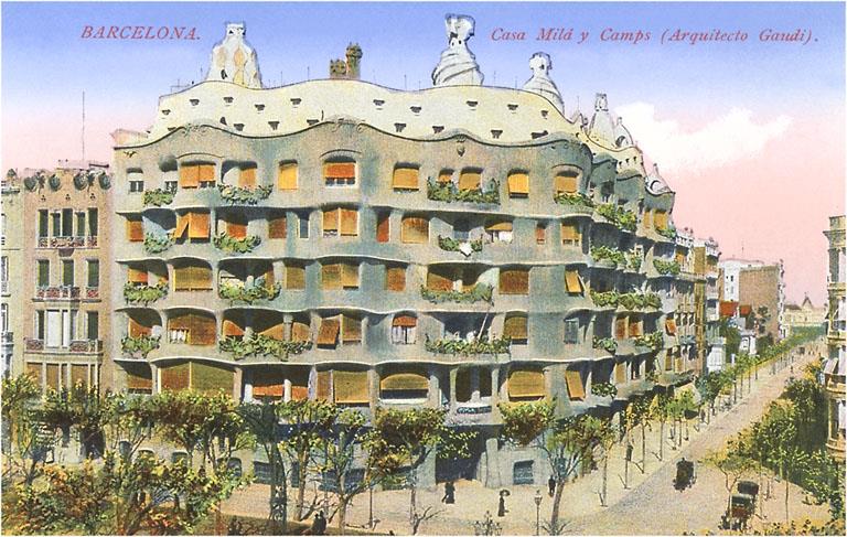 AD-31 Gaudi's Casa Mila, Barcelona - Vintage Image