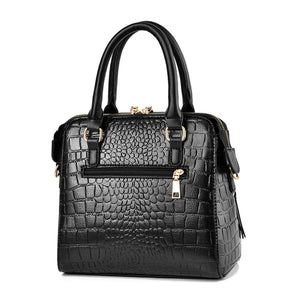 Retro Alligator Women Luxury PU Leather Handbags - Mellirose