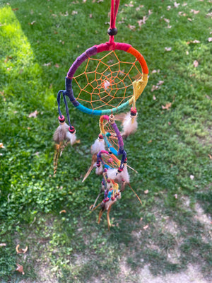 5 Ring Rainbow DreamCatcher - Viney Vybrationz
