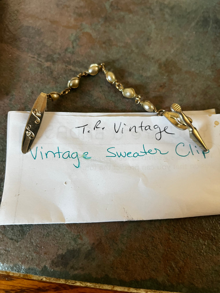 Vintage Sweater Clip with Pearls T.Rain Vintage