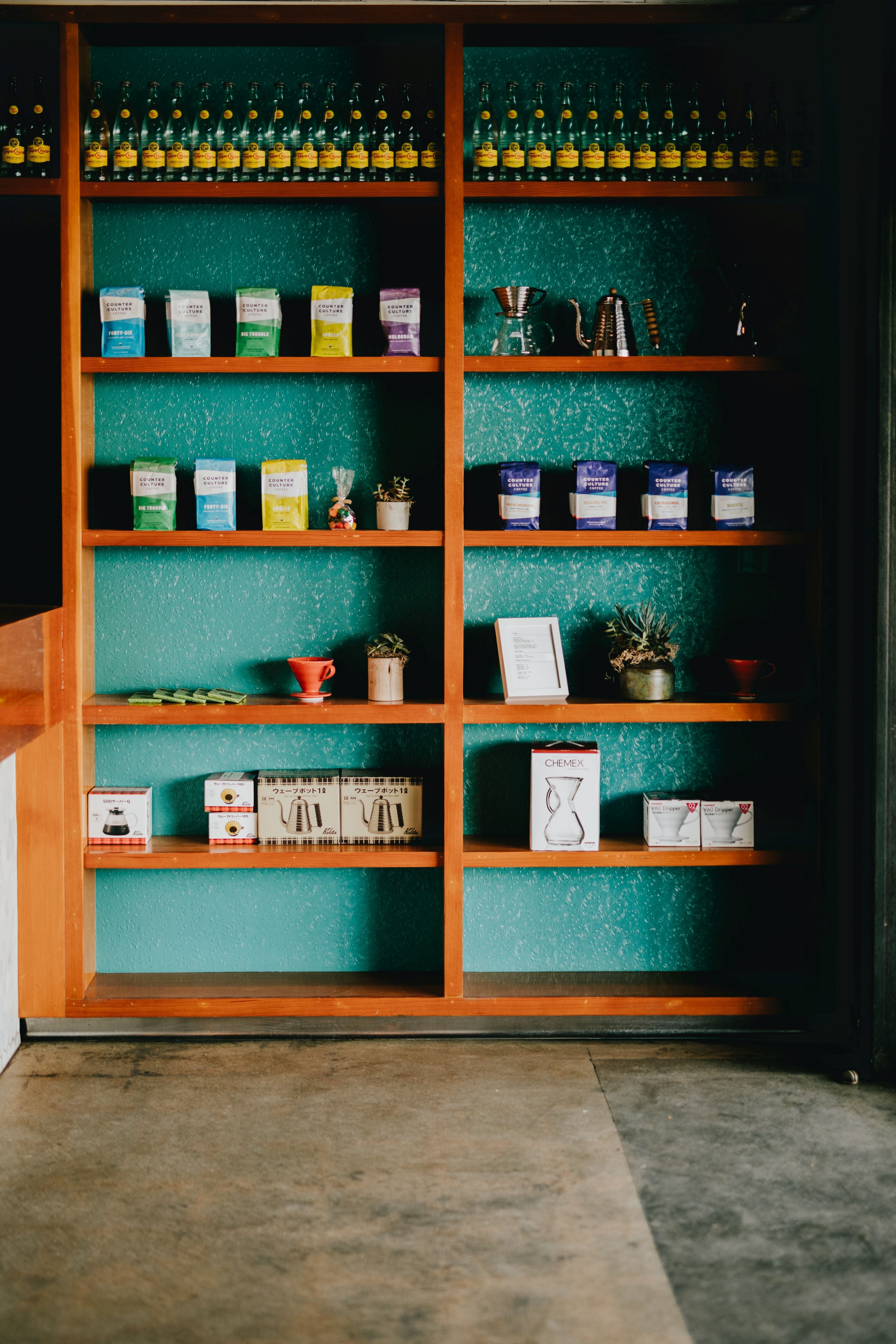 Permanent built-in shelves