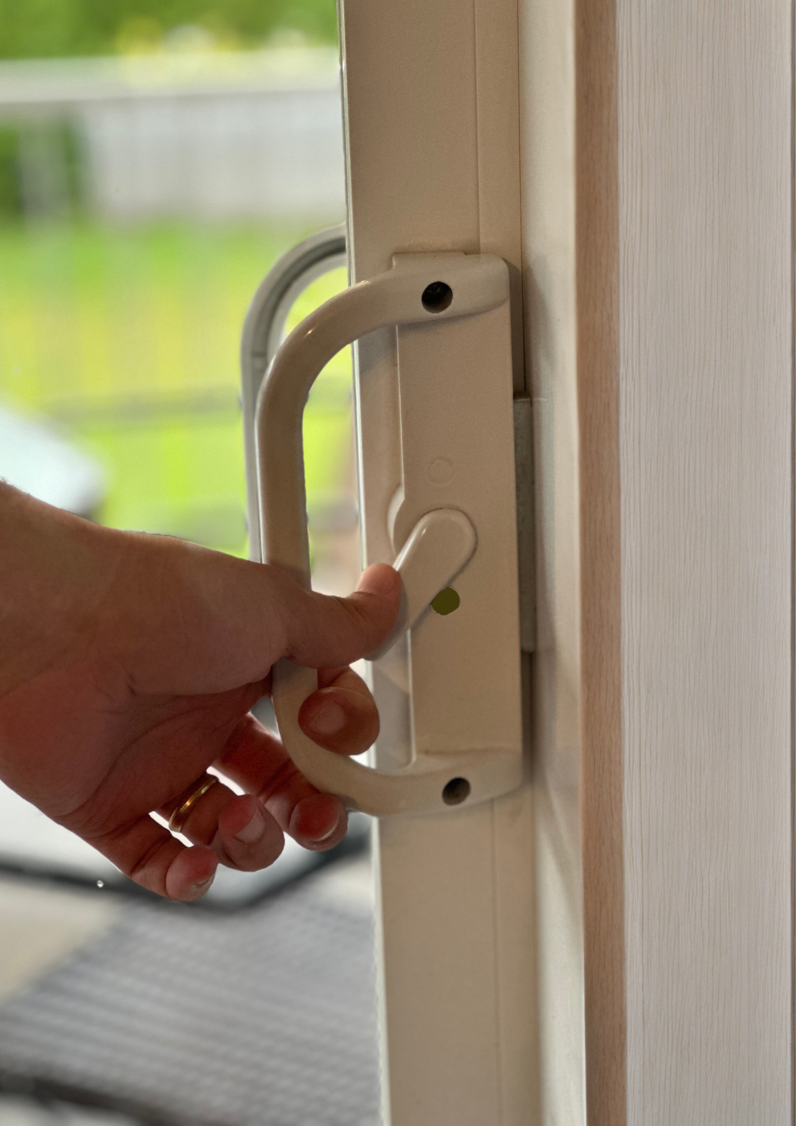 locking the patio door for security