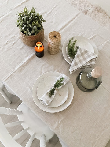 Oatmeal Linen Tablecloth - LinenBarn