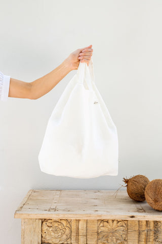 White linen tote bag - LinenBarn