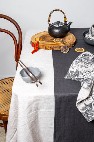 Charcoal Linen Table Runner