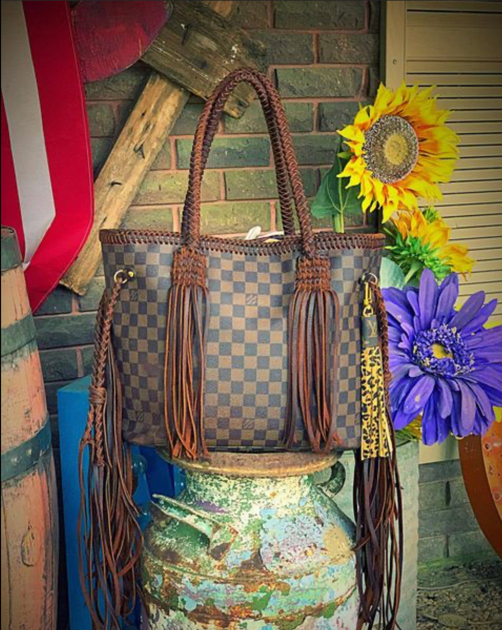 Louis Vuitton, Bags, Blonde Fringe Louis Vuitton Neverfull Tote