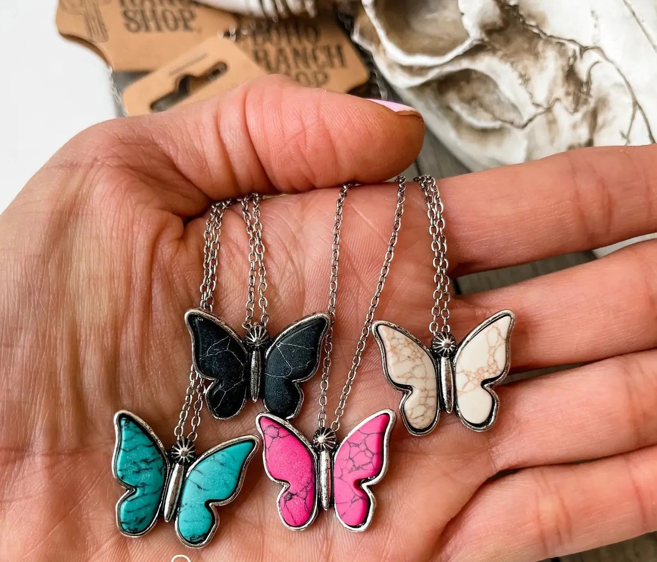 Butterfly Pendant Choker Necklace