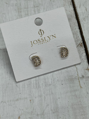 Initial D Bling Earring Studs - The Society Marketplace