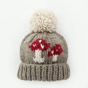 Mushroom Hand Knit Kids Beanie Hat - The Society Marketplace