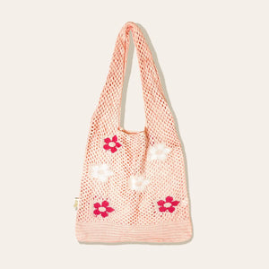 Floral Crochet Slouchy Shoulder Bag - The Society Marketplace