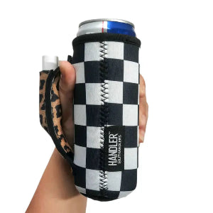 Checkerboard w/ Leopard 12oz Slim Can Handler™