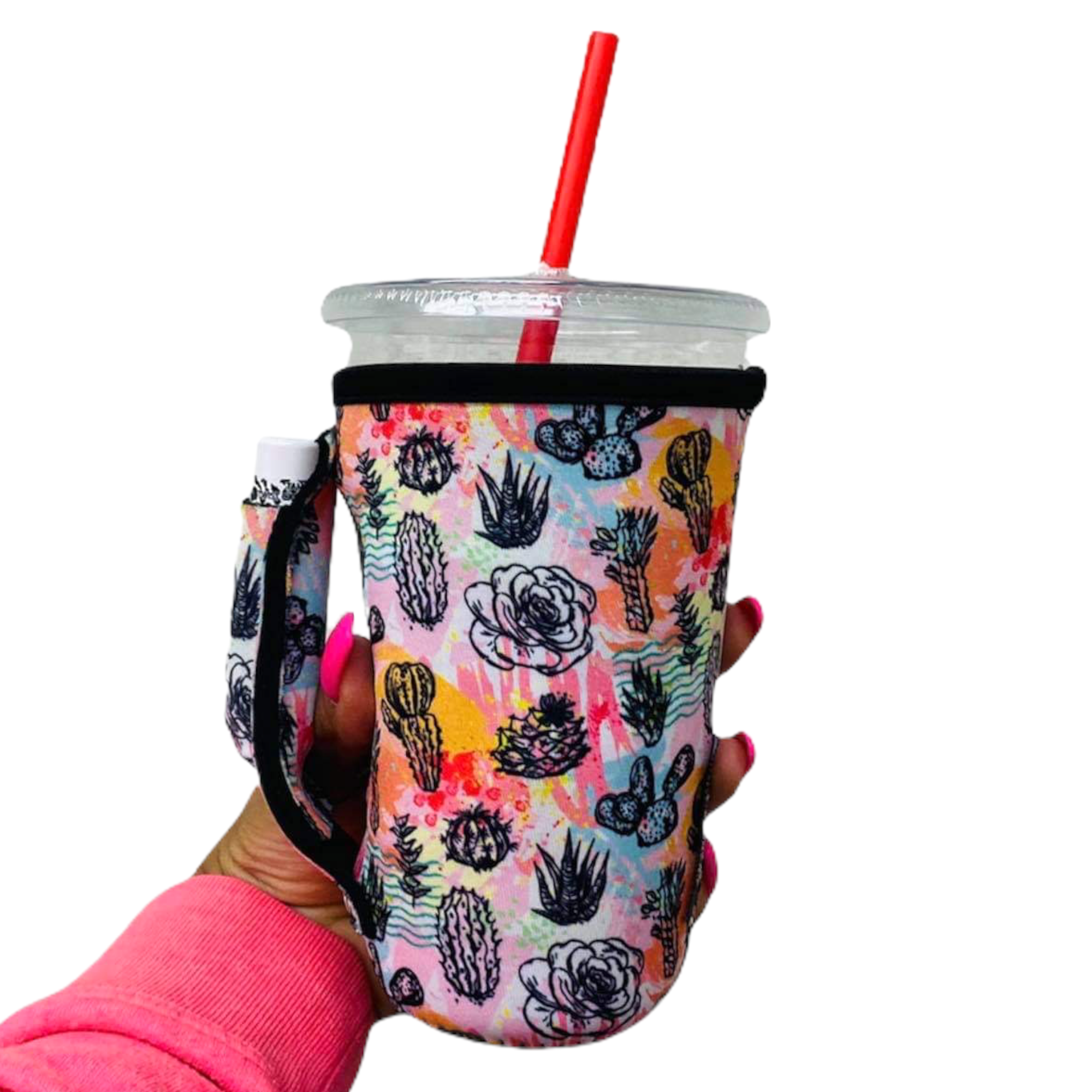 Lit Handler-Summer Cactus 16oz PINT Glass / Medium Fountain Drinks and Tumbler Handlers™