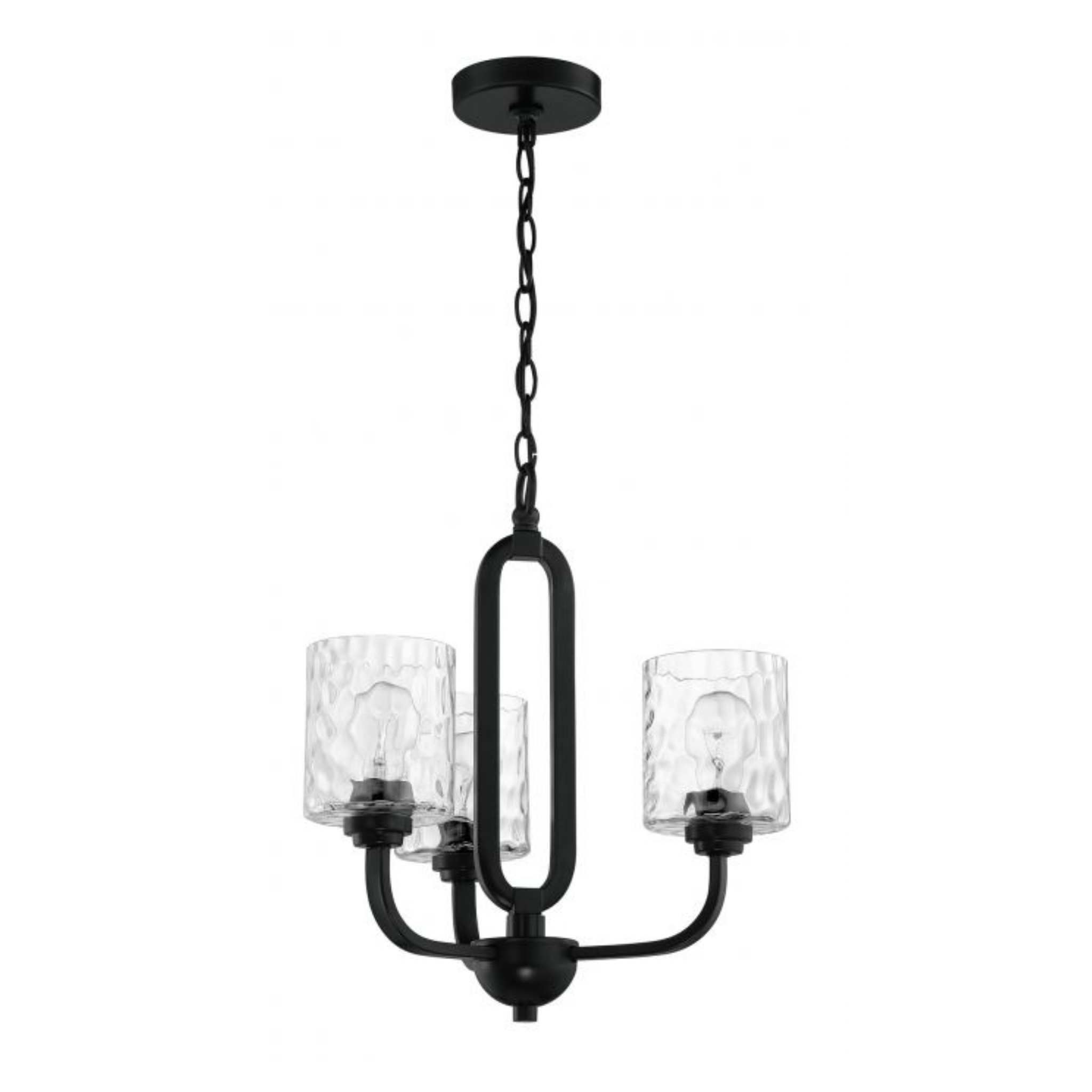 Craftmade Collins 3 Light Flat Black Chandelier