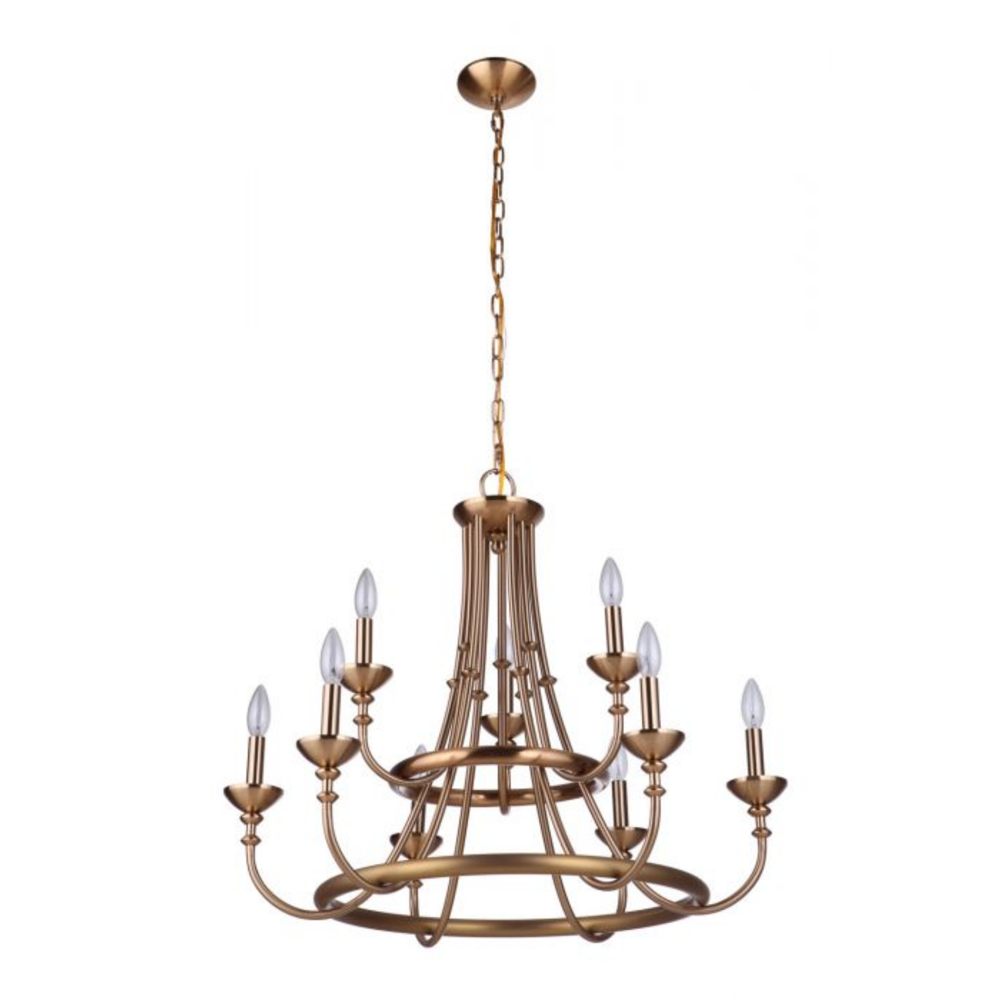 Craftmade Marlowe 9 Light Satin Brass Chandelier