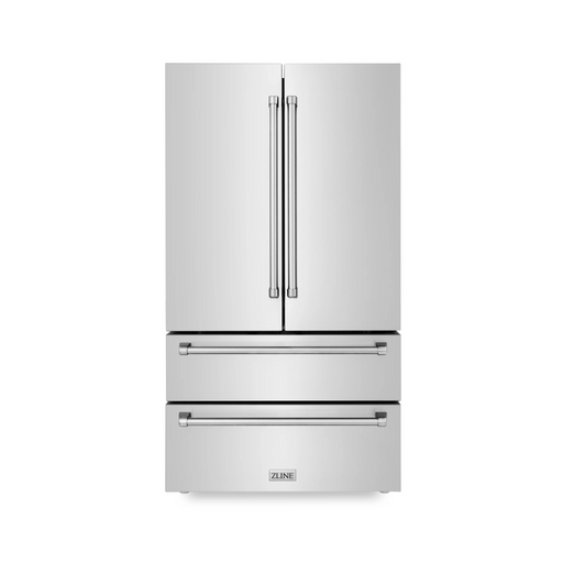 ZLINE 60 In. Built-In Refrigerator in White Matte with Gold