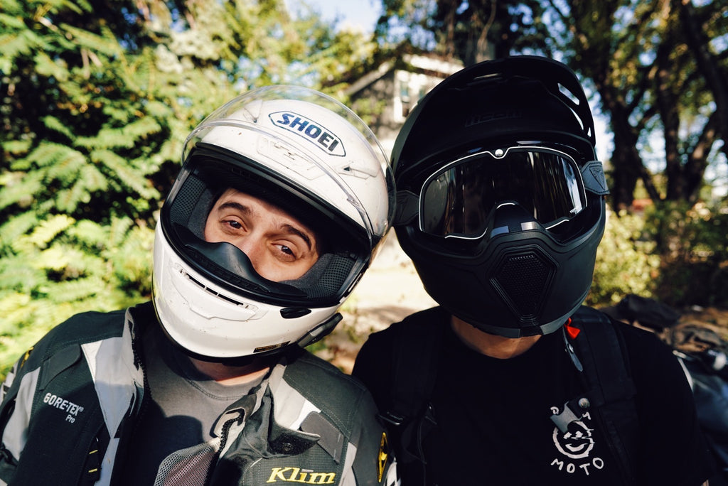 Blaine Hale - Jared Erickson - two dudes with motorcycle helmets