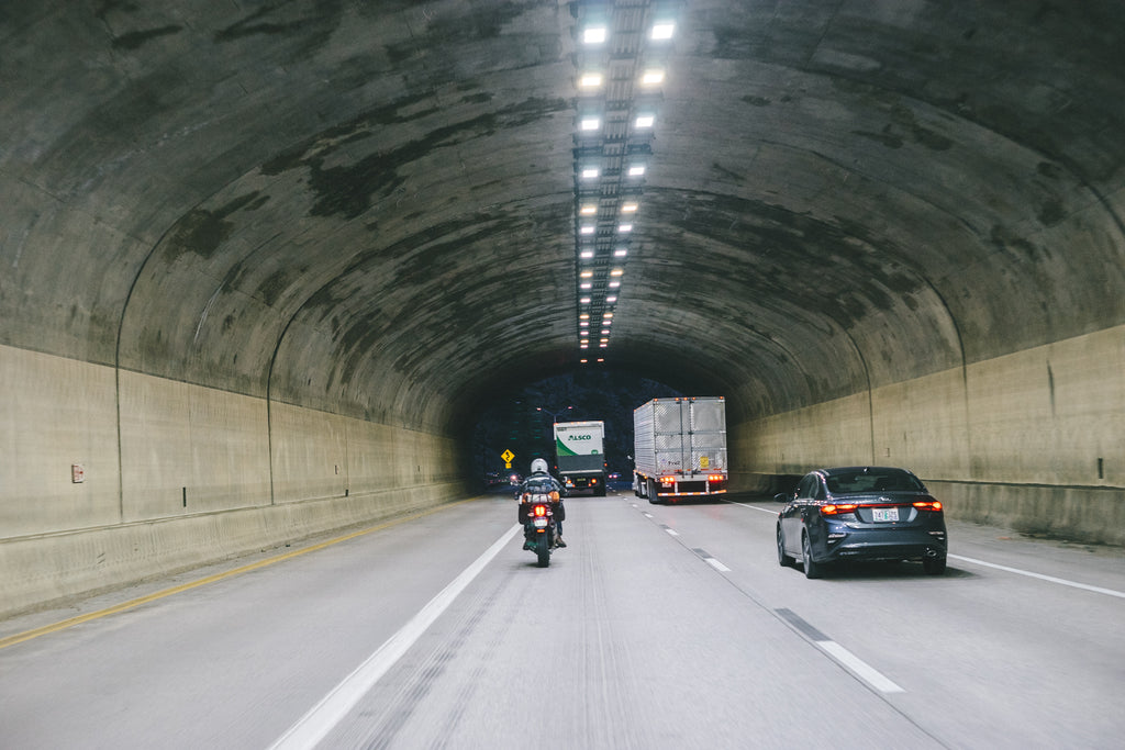 Riding through a tunnel