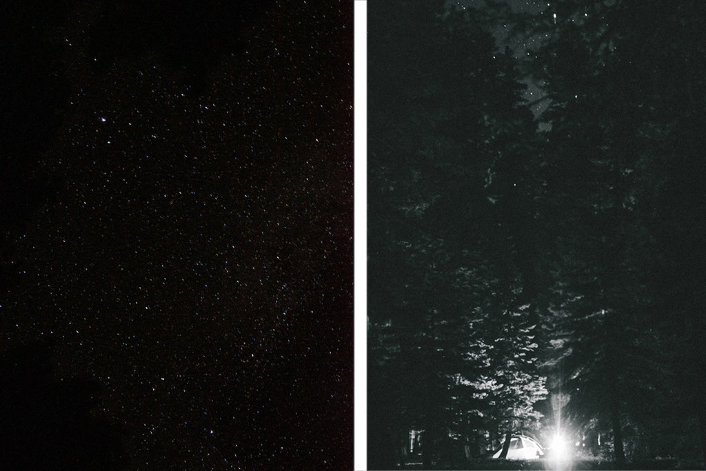 Tahoe camping under stars