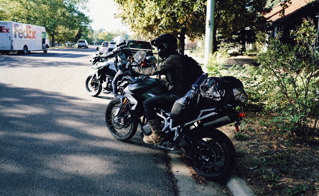 Triumph Tiger 900 loaded up for camping