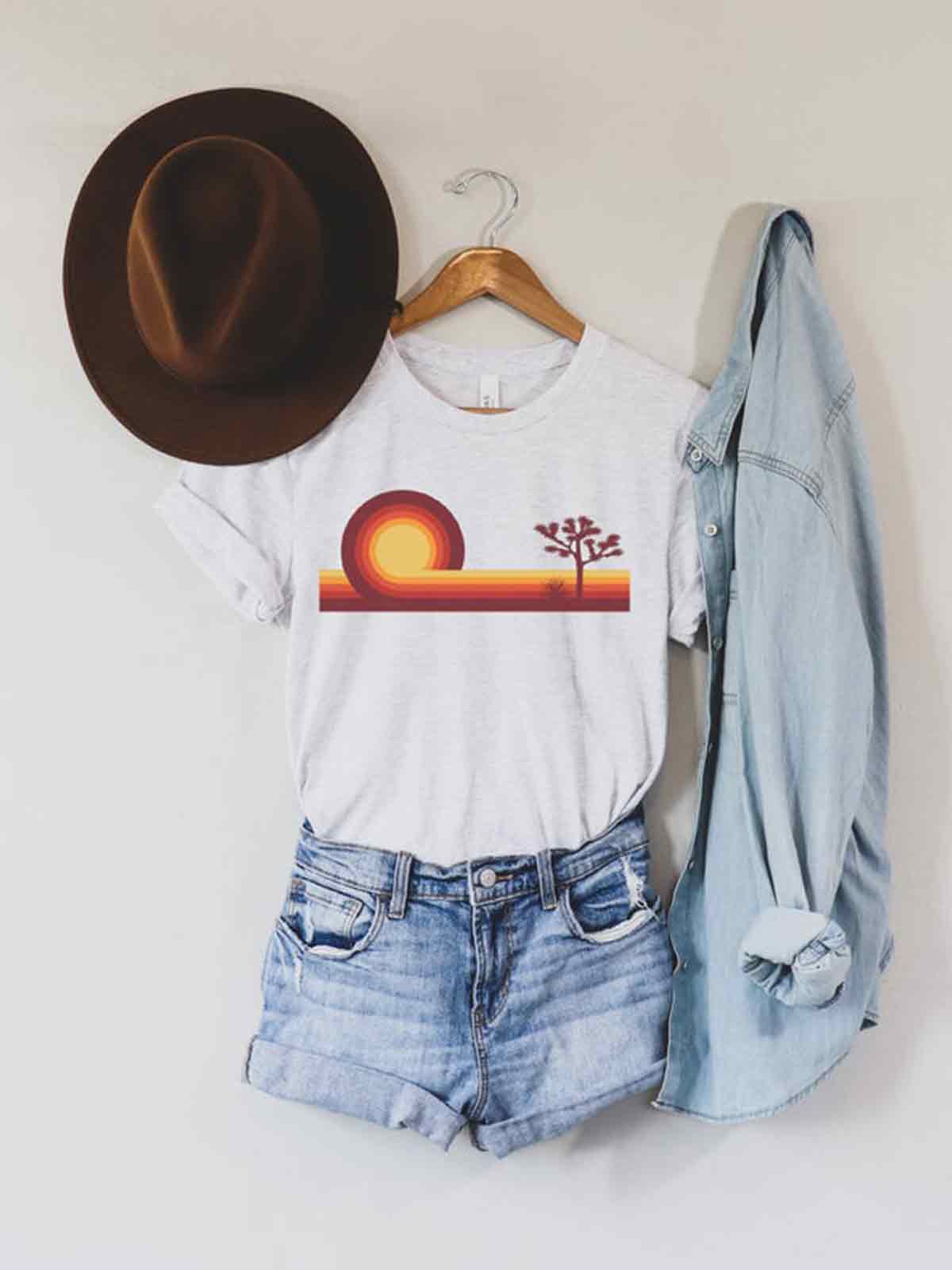 DesertRoseIdaho Sunset Chaser Graphic T-Shirt, Classic Car Shirt, Car Shirt, Vintage Graphic Tees, Women's Vintage Graphic Tees, Classic Car Graphic Tees