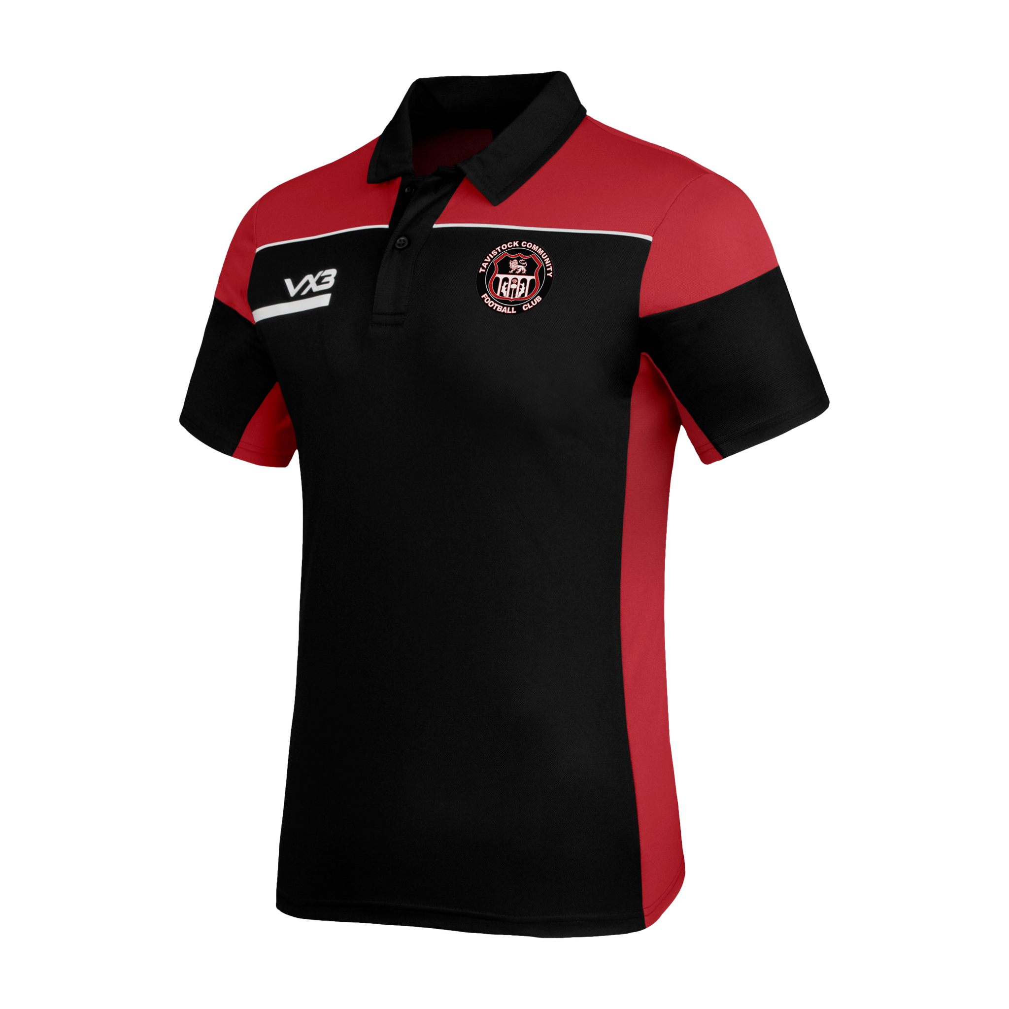 Tavistock Community Football Club Opus Polo - Black Red – VX3