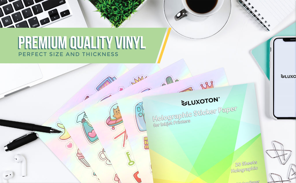 Printable Self Adhesive Holographic Vinyl Overlay Sheets Stickers for Laser  and Ink Jet Printers (1)